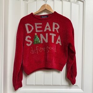 NWOT Urban Heritage Oversized Cropped Ugly Christmas Sweater. Size Small